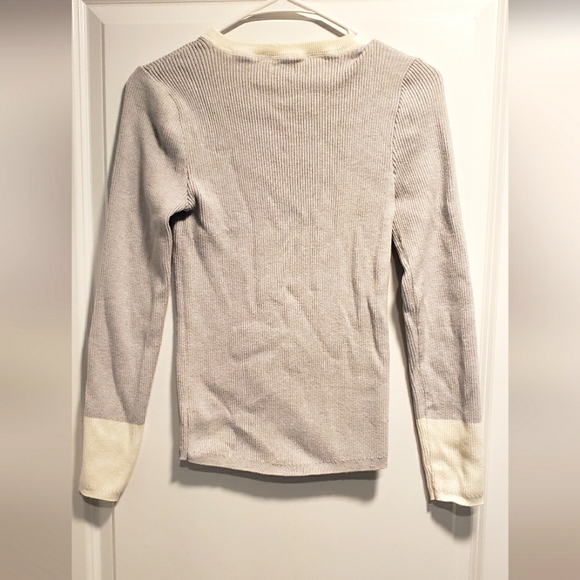 Faherty Shirt Top Ribbed Sweater Medium - Picture 2 of 5